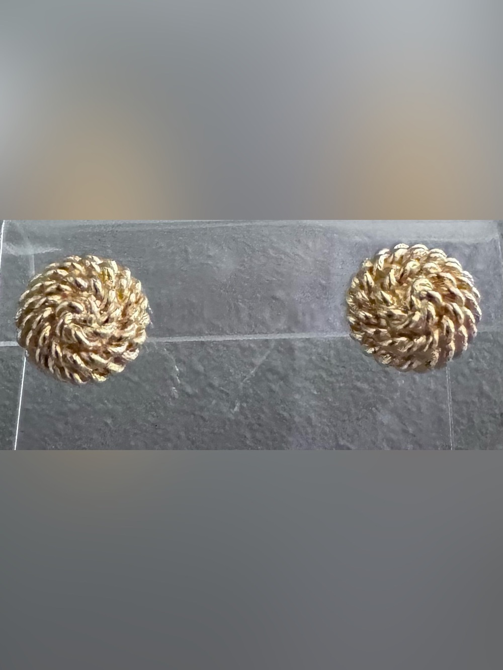 Monet Twisted Rope Knot Stud Earrings in Gold Tone